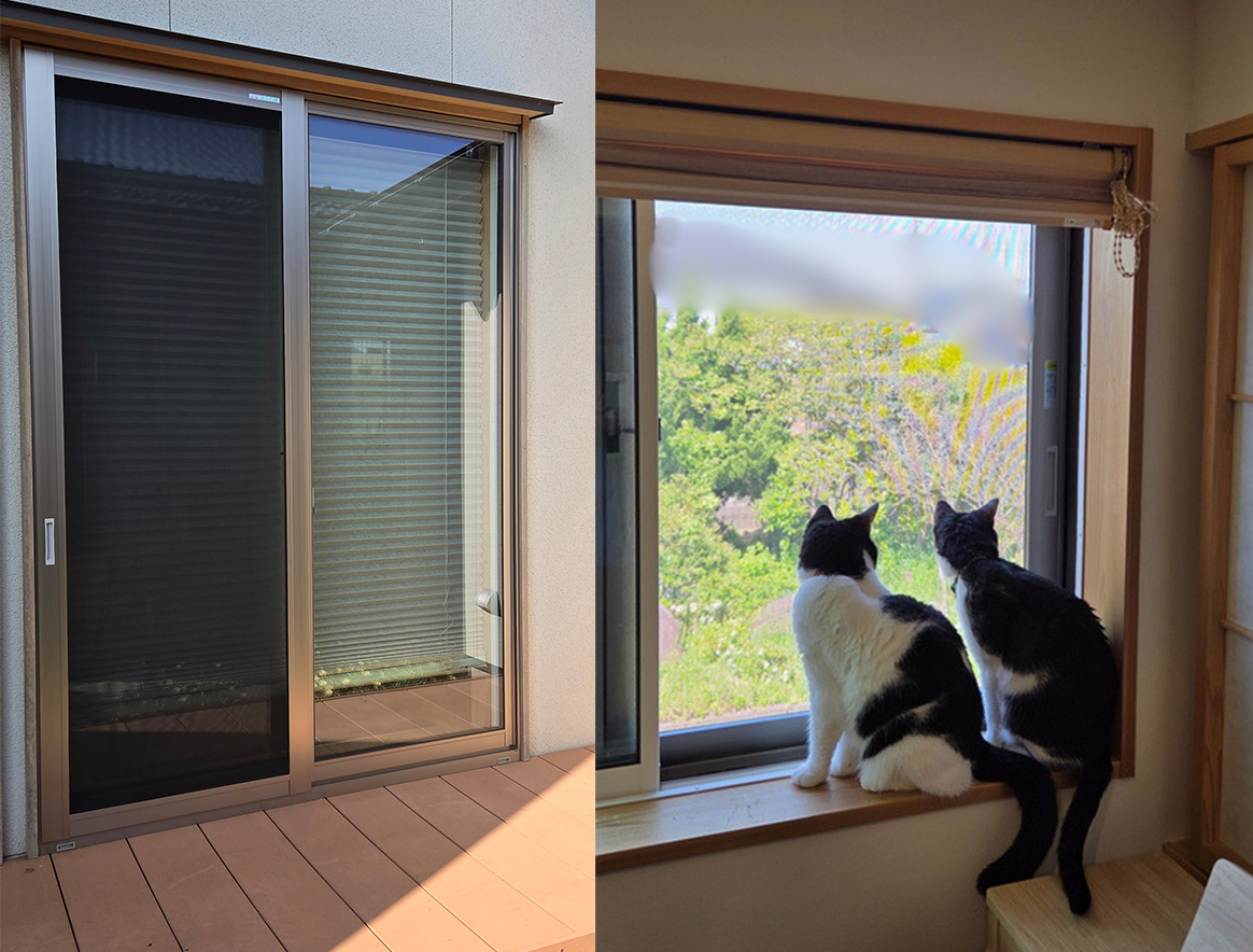 ねこちゃんの脱走防止と防犯を同時に叶えるステンレス製網戸